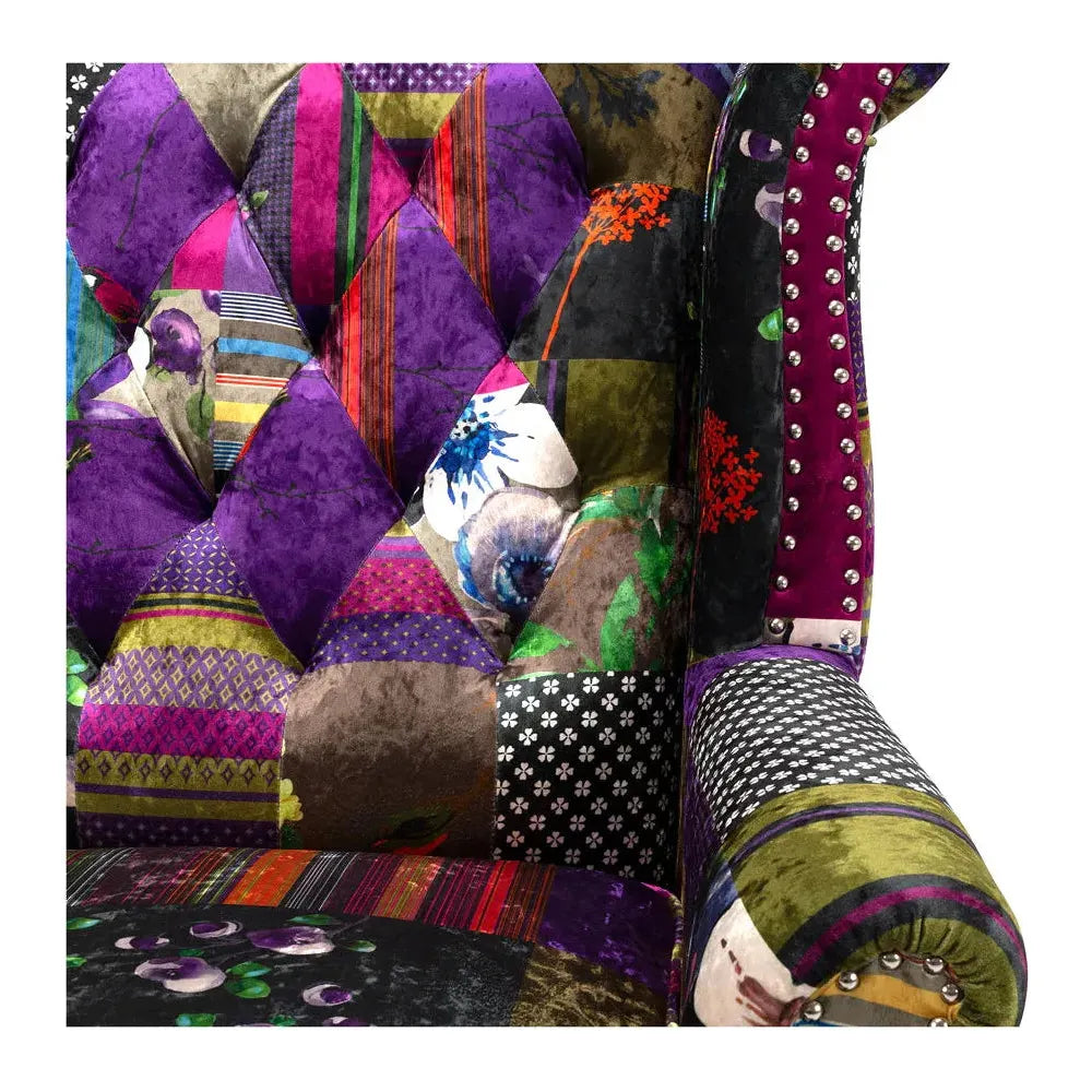 Patchwork Wingback Armchair