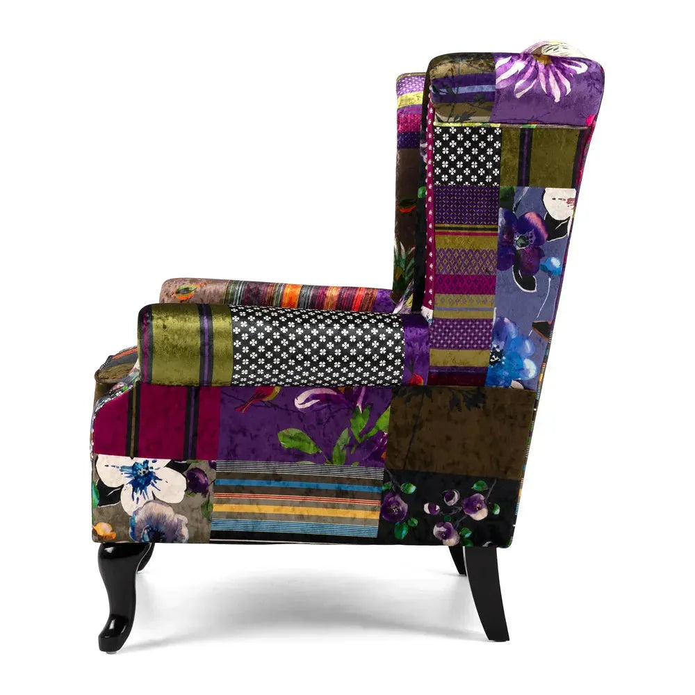 Patchwork Wingback Armchair