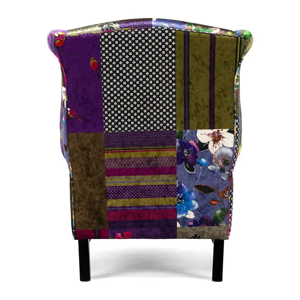 Patchwork Wingback Armchair