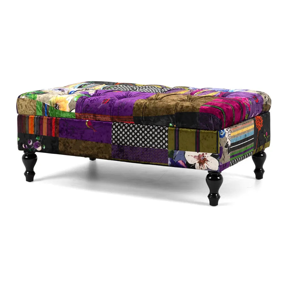 Patchwork Storage Ottoman
