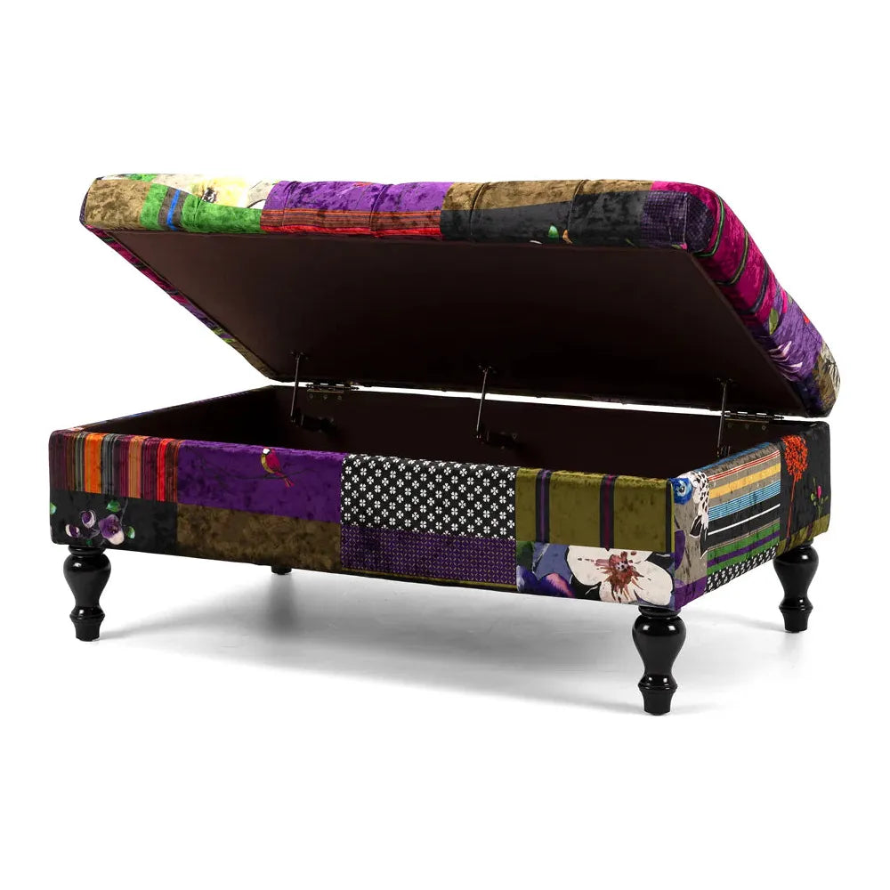 Patchwork Storage Ottoman