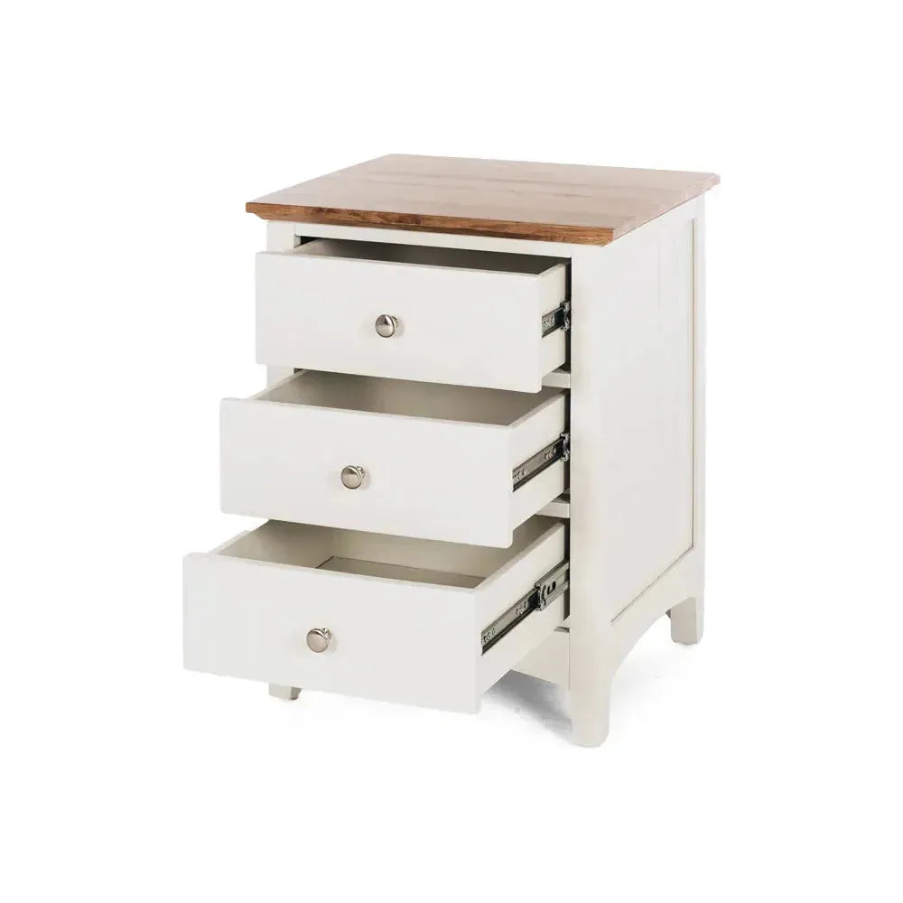 Jessica 3-Drawer Bedside - Oak
