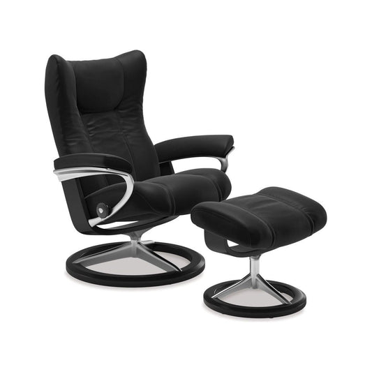 Wing Large Leather Recliner - Signature Base