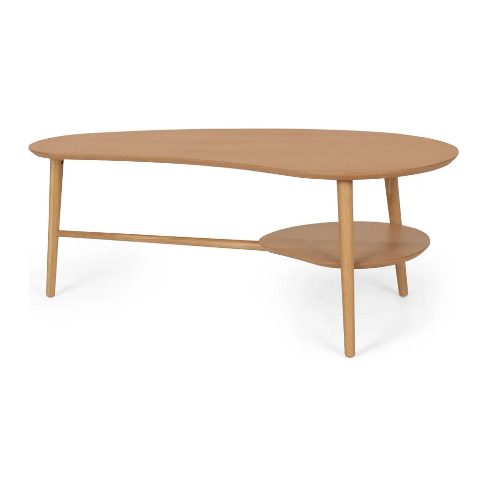 Oslo Shaped Coffee Table with Shelf