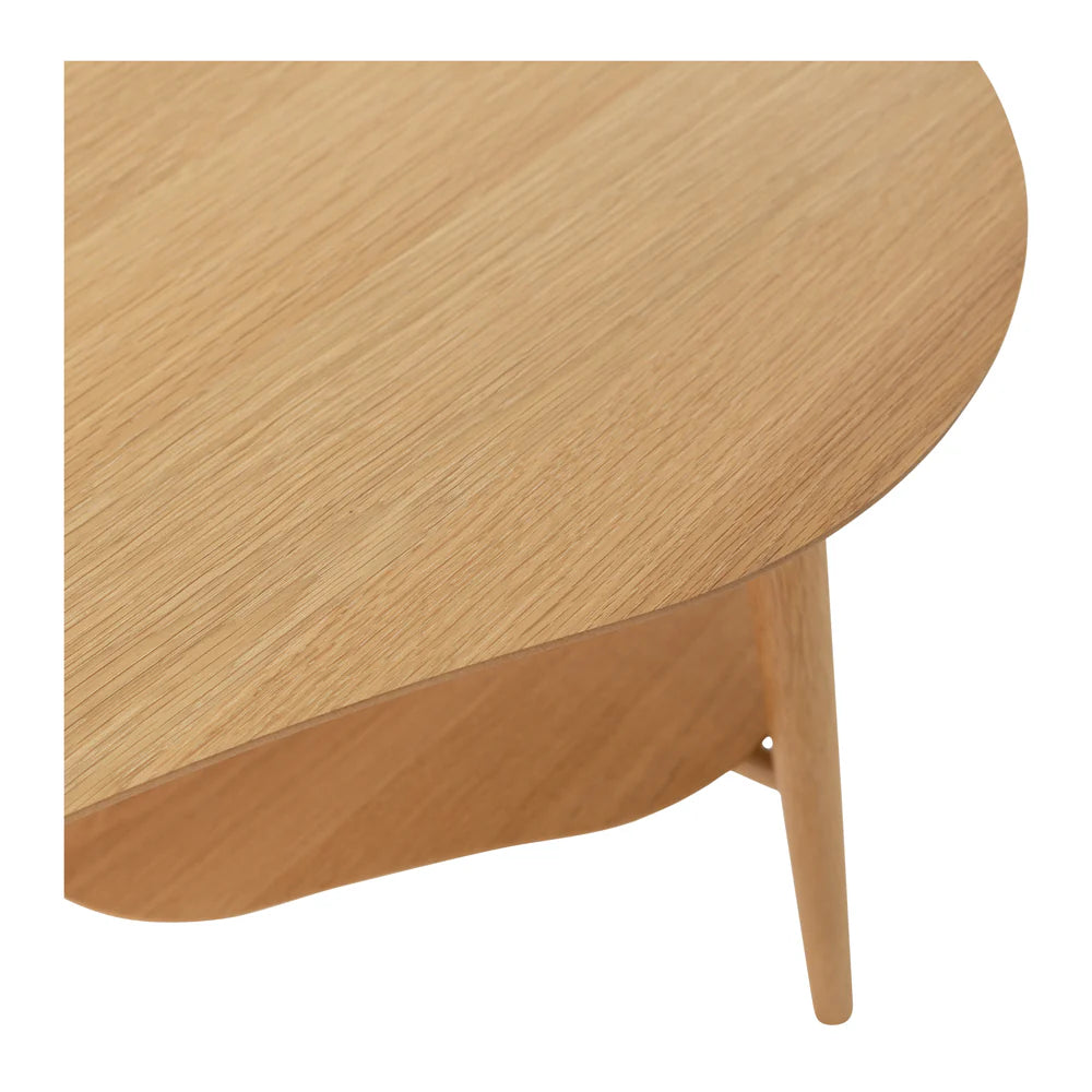 Oslo Shaped Coffee Table with Shelf
