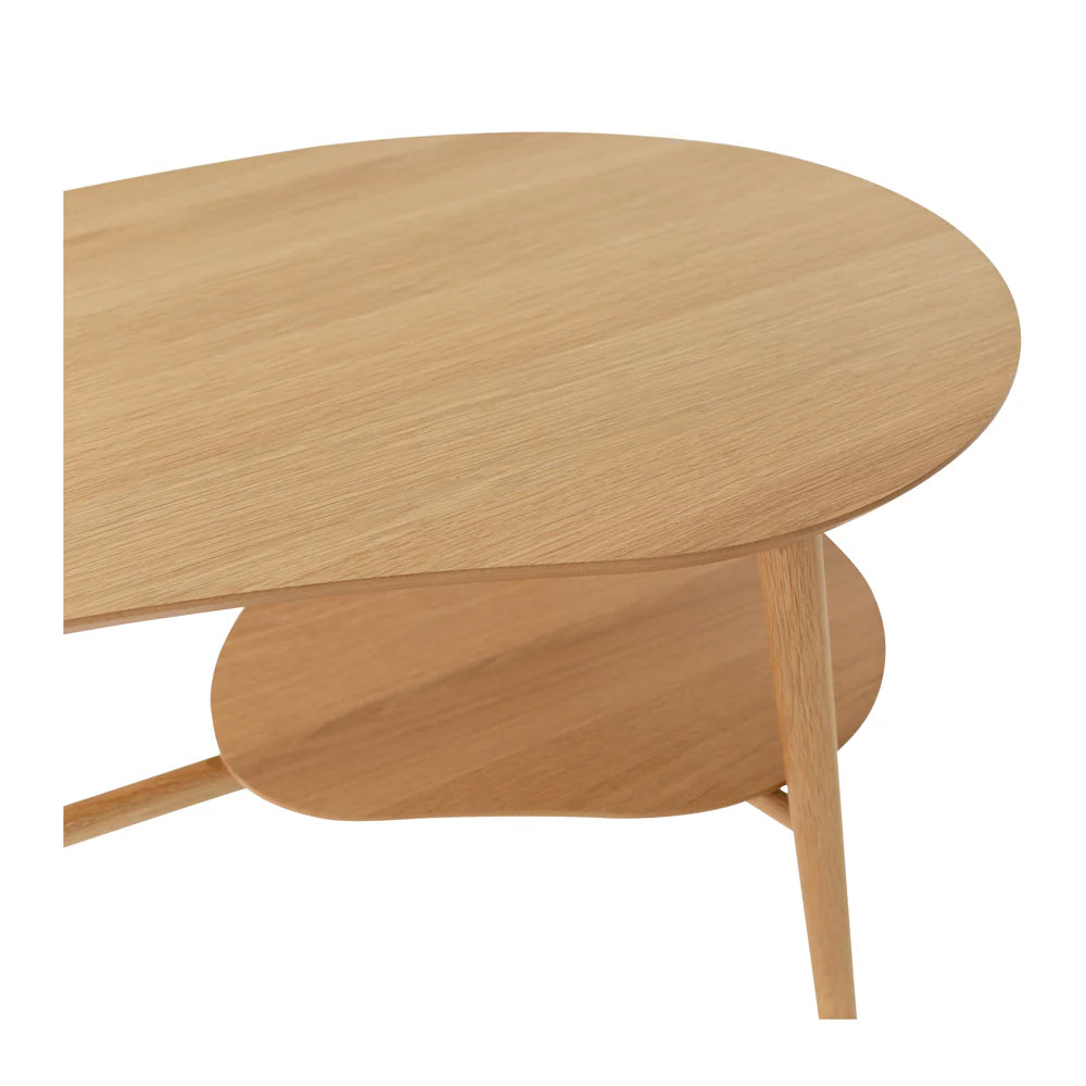 Oslo Shaped Coffee Table with Shelf