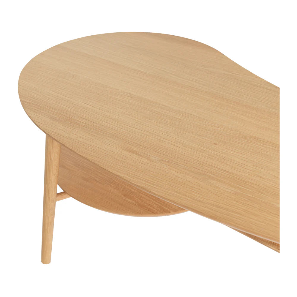 Oslo Shaped Coffee Table with Shelf