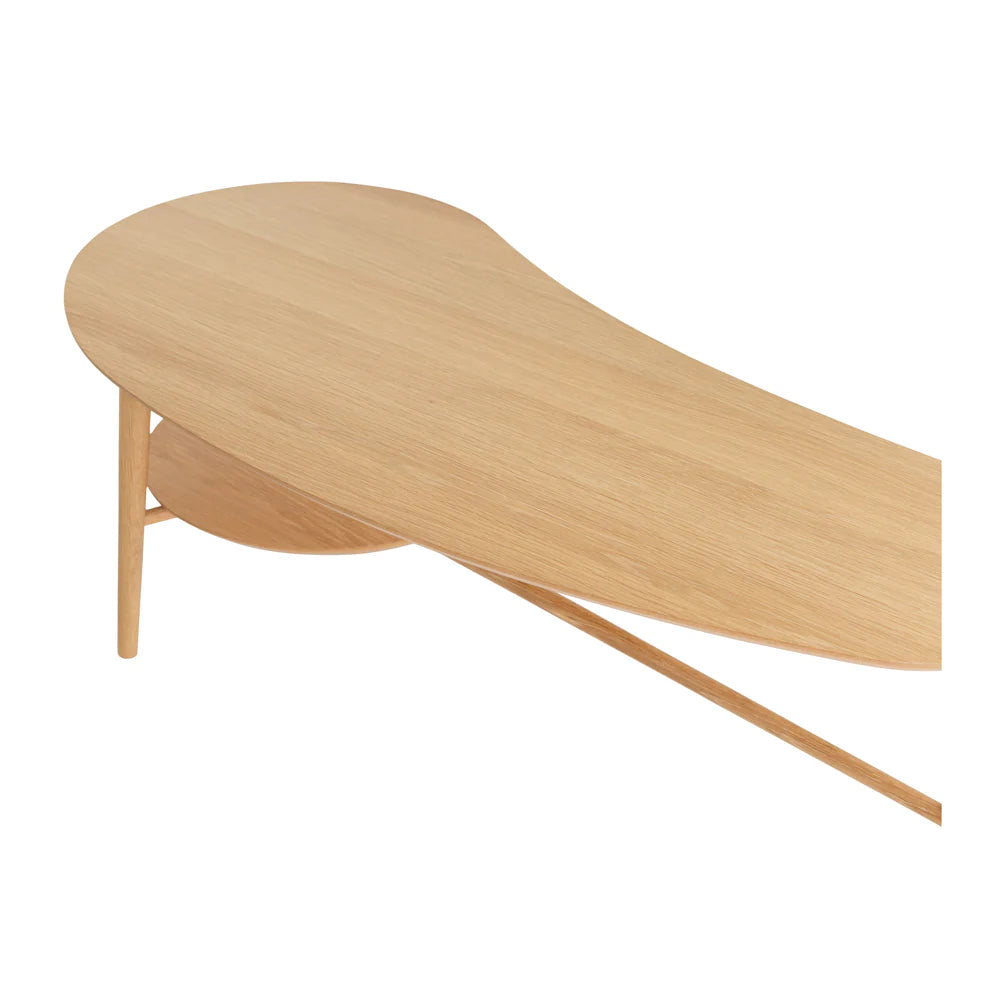 Oslo Shaped Coffee Table with Shelf