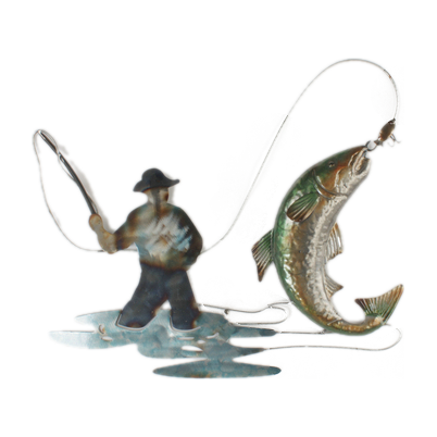 Angler Metal Wall Art