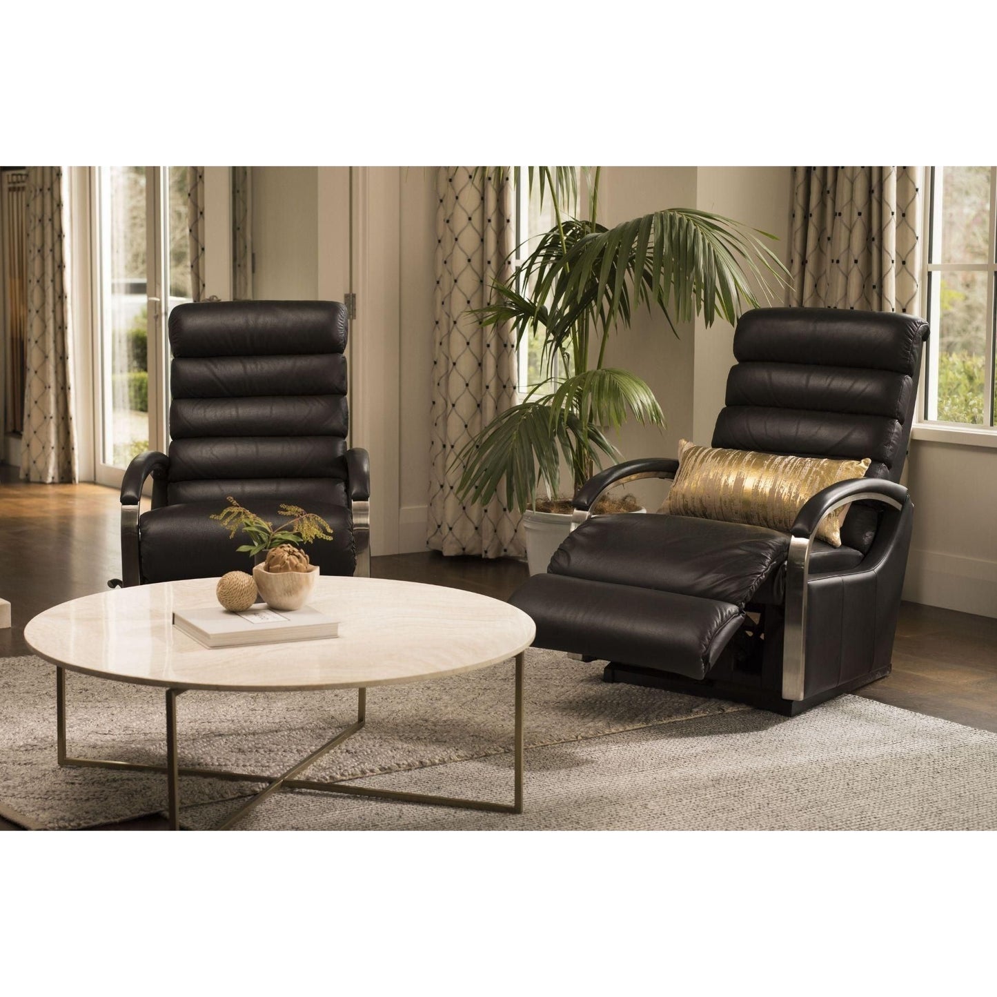 Anika Chrome Rocker Recliner - Leather