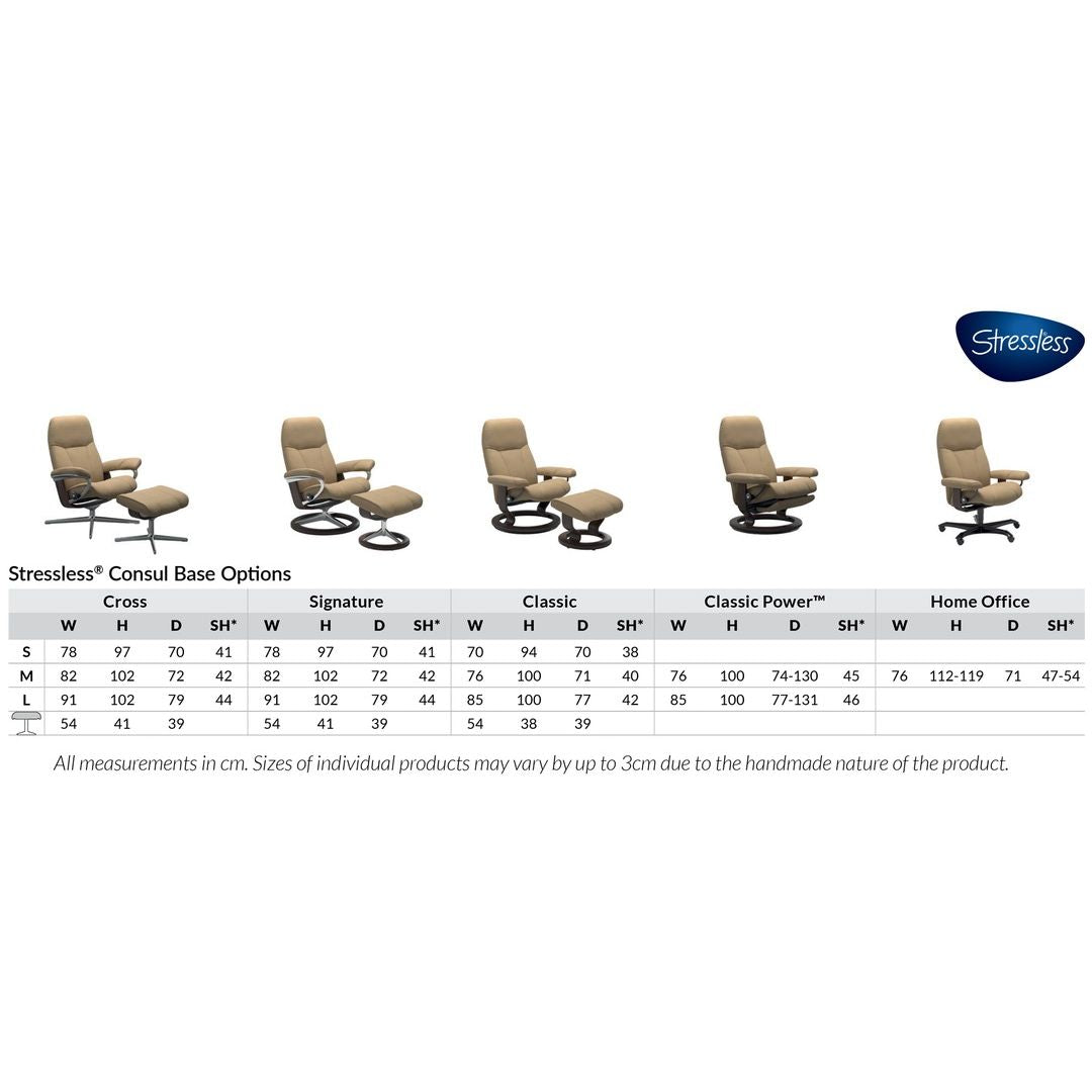 Consul Medium Leather Recliner - Classic Base