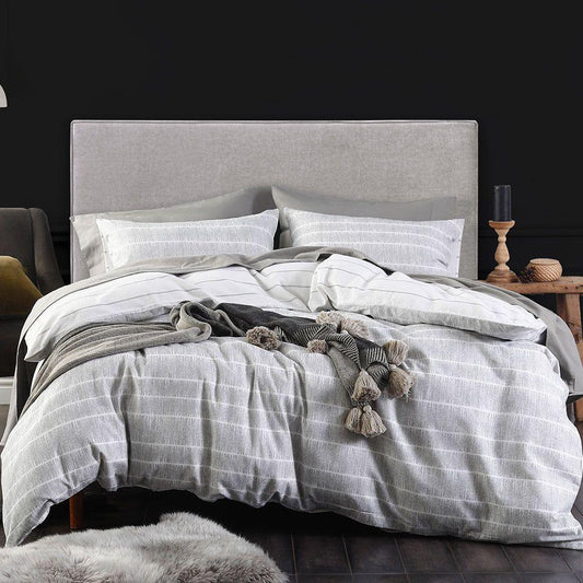Flannel Mari Grey Duvet Cover Set