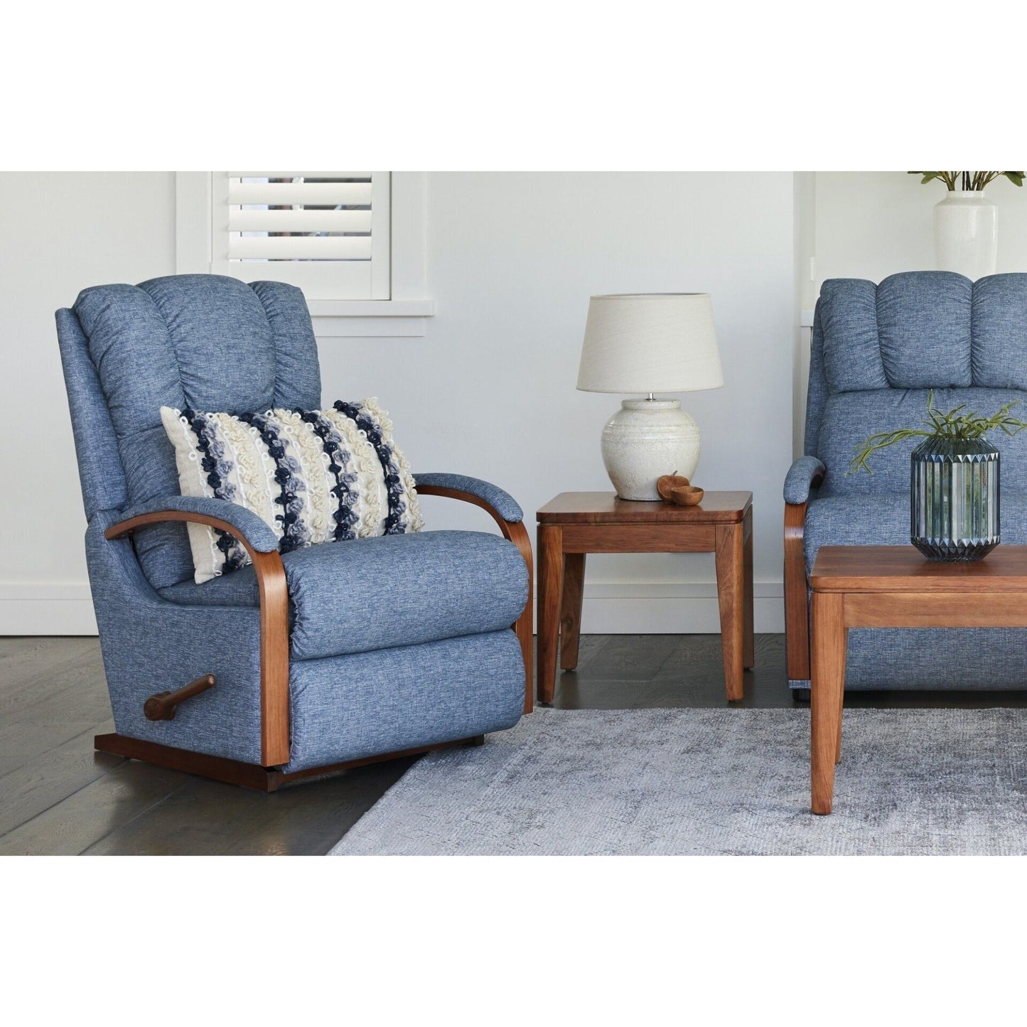 Harbor Town Mahogany Rocker Recliner - Fabric