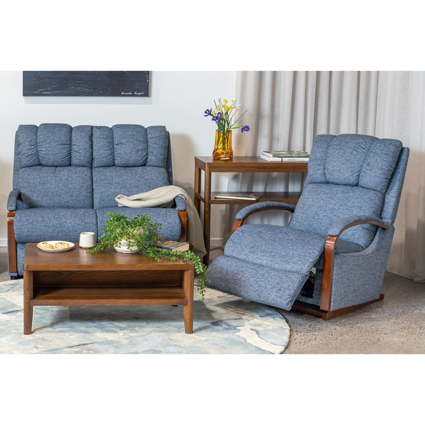 Harbor Town Mahogany Rocker Recliner - Fabric