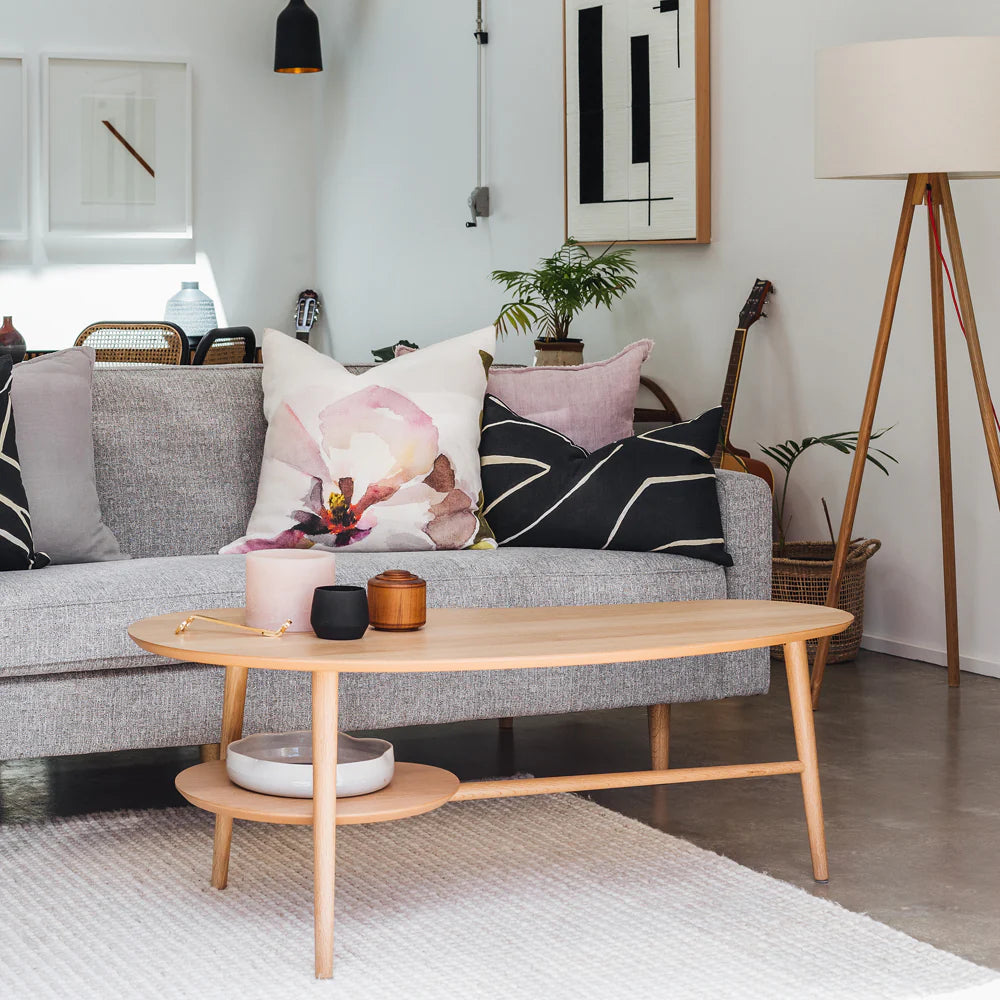 Oslo Shaped Coffee Table with Shelf
