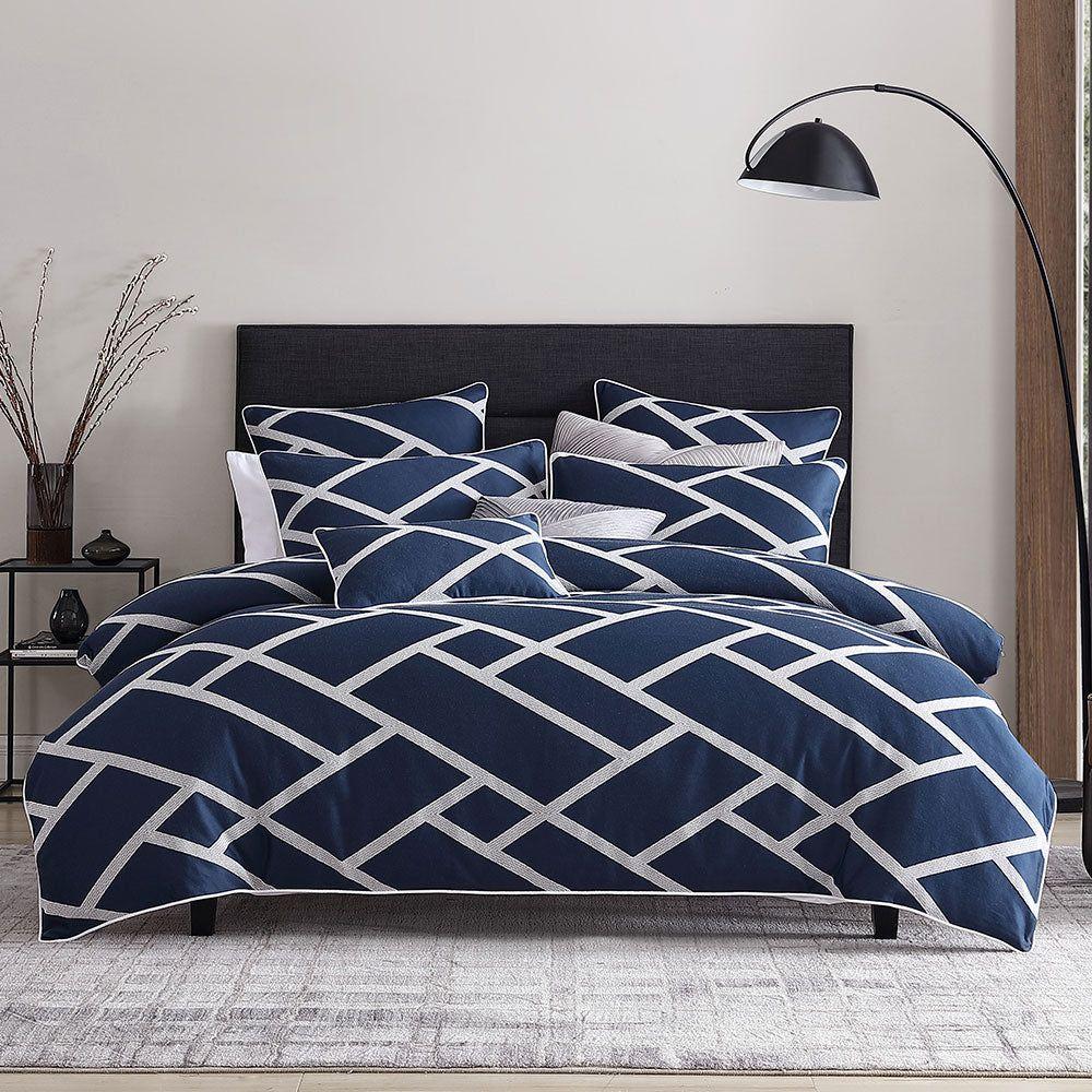 Kennedy Navy Duvet Cover Set