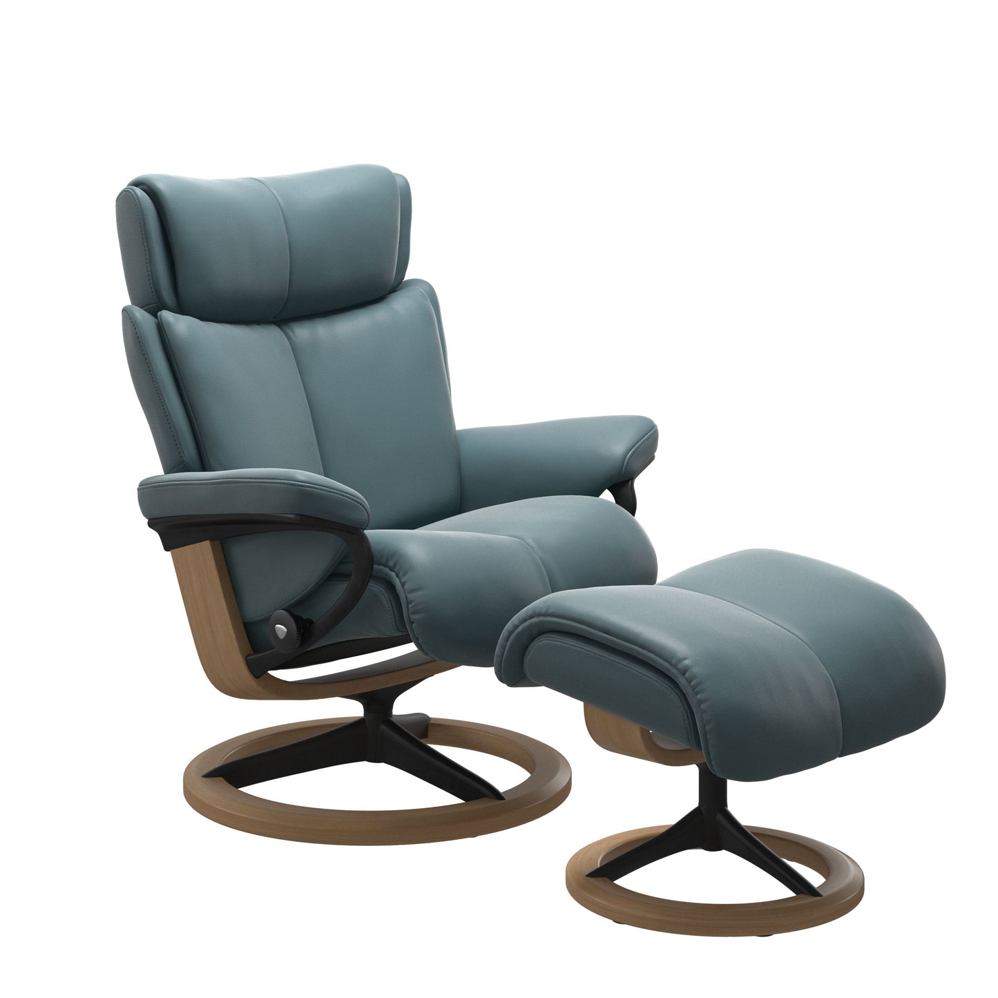 Magic Medium Leather Recliner - Signature Base