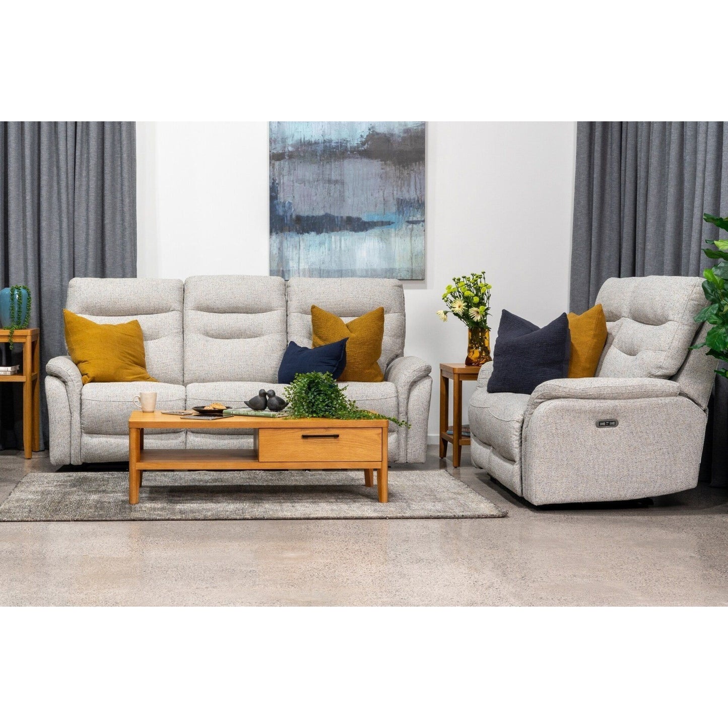 Oakland 3 Seater Power Reclining Sofa - Fabric