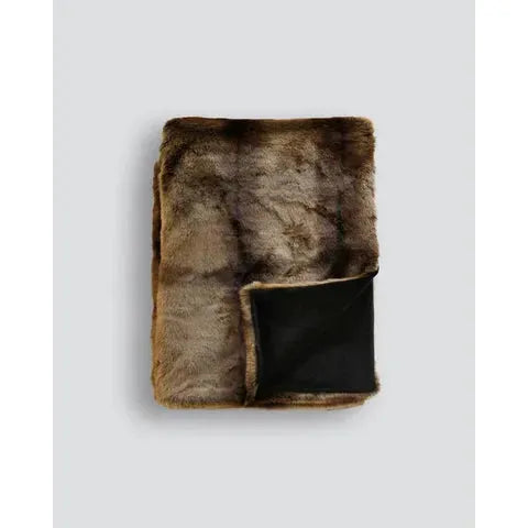Red Lemur Faux Fur Throw