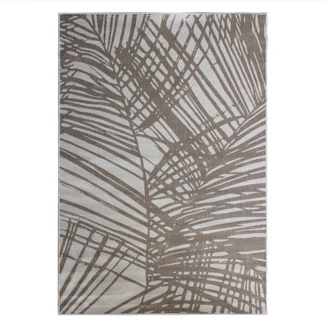 Eden Beige Leaves Outdoor Floor Rug