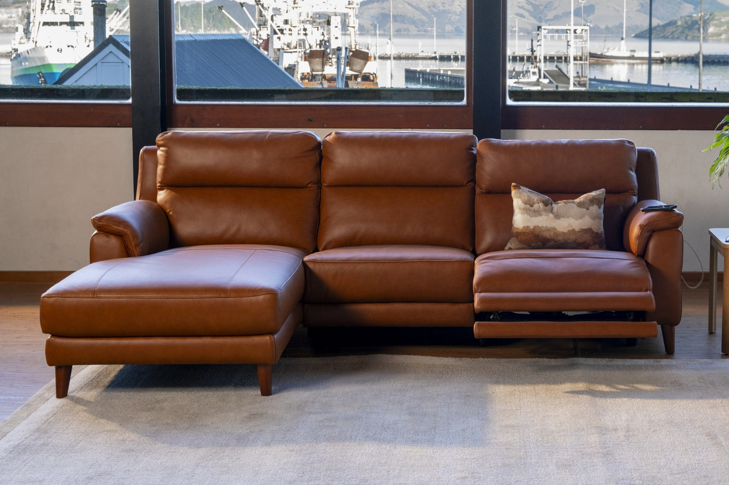 Sereno 2-Seater Power Reclining Sofa with LHF Chaise - Leather