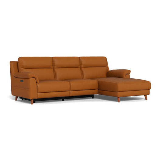 Sereno 2-Seater Power Reclining Sofa with RHF Chaise - Leather