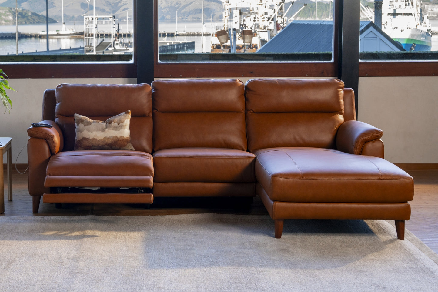 Sereno 2-Seater Power Reclining Sofa with RHF Chaise - Leather
