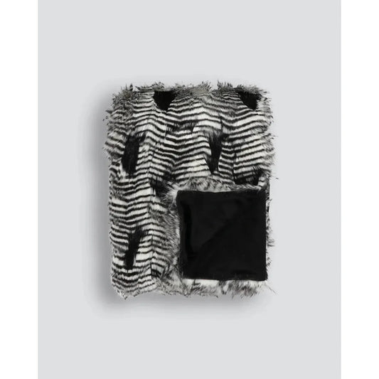 Silver Pheasant Faux Fur Throw