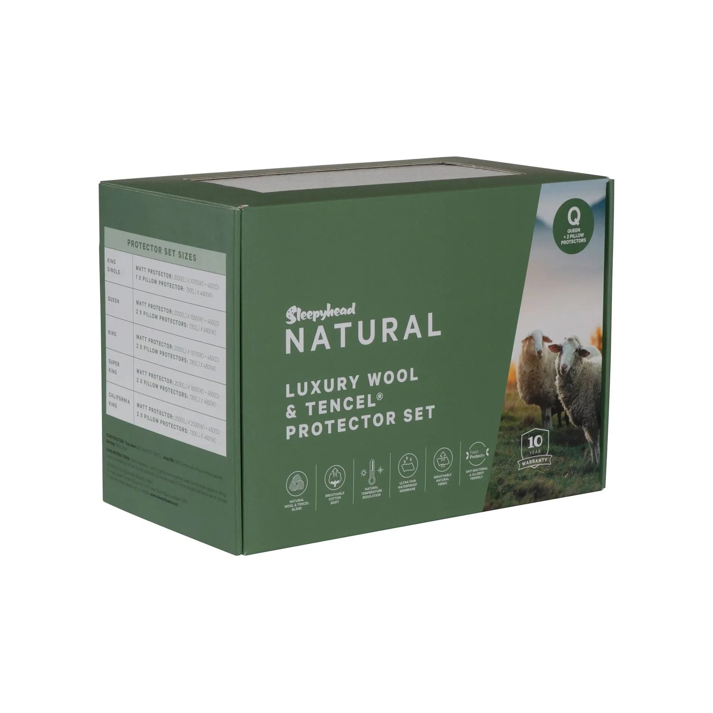 Natural Luxury Wool & Tencel Mattress Protector