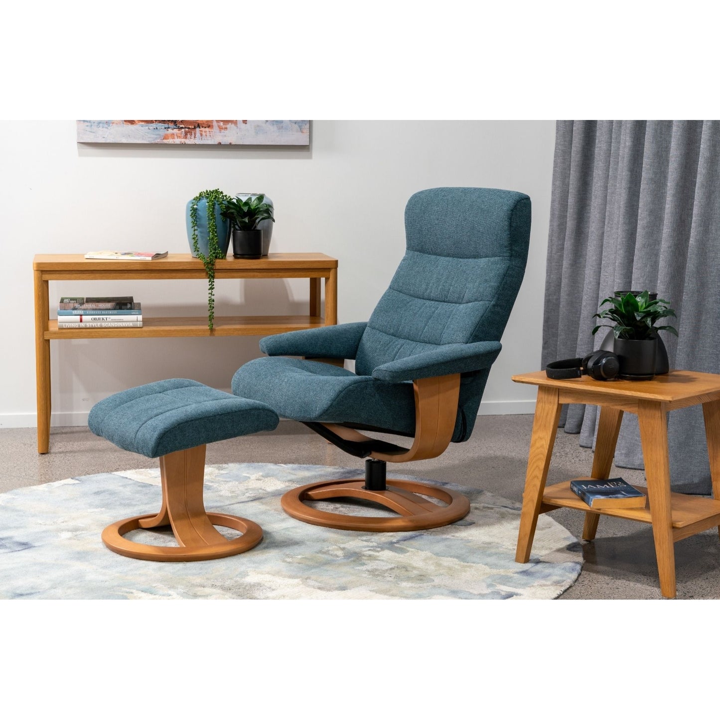 Tampa Recliner & Footstool - Fabric