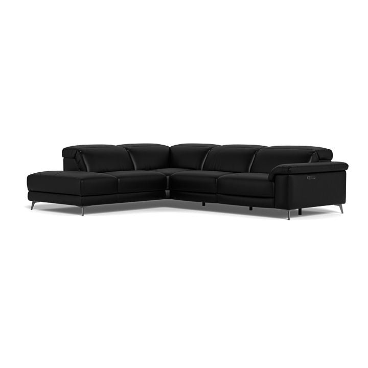 Tate 3-Seater Power recliner Sofa with LHF Chaise - Leather