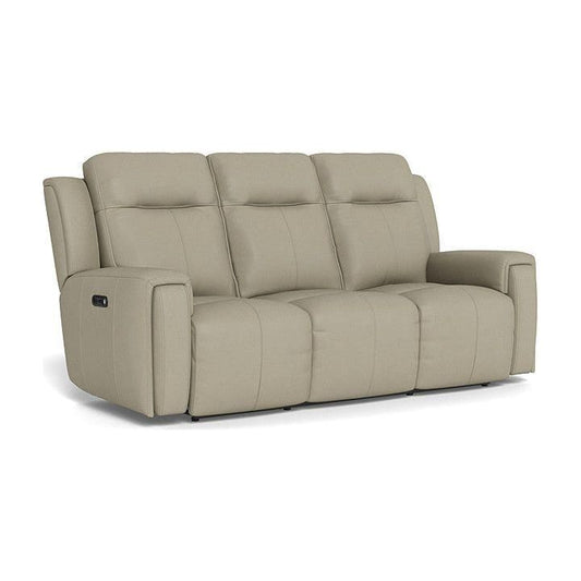 United 3 Seater Power Reclining Sofa with Lumbar - Leather