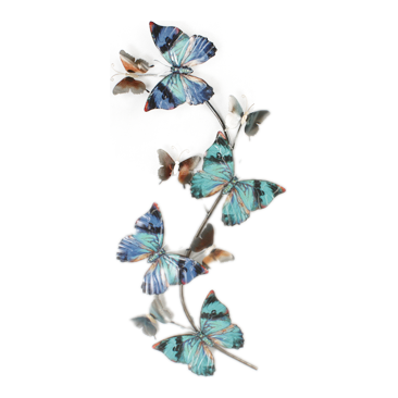 Vertical Butterflies Metal Wall Art