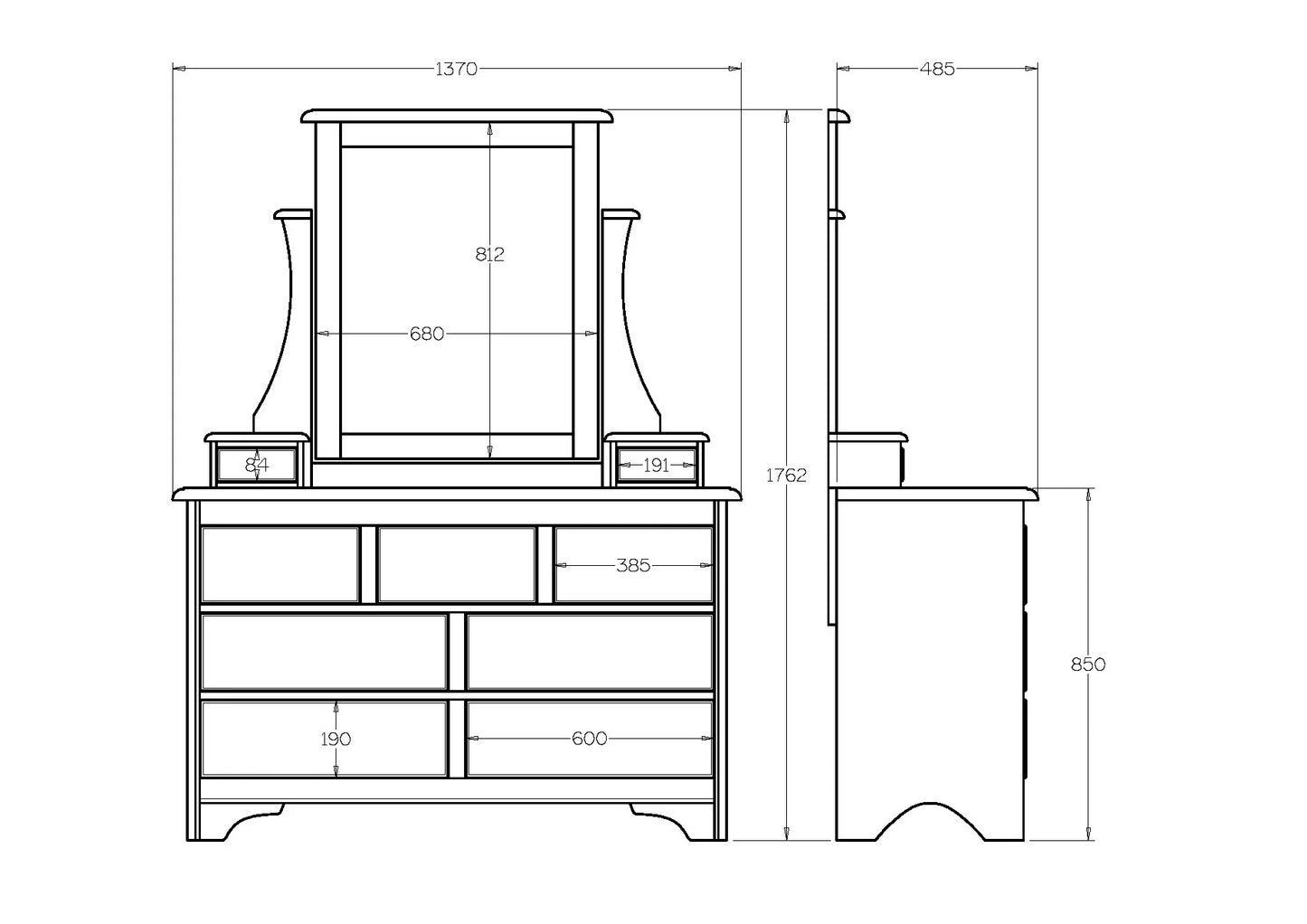 Villager 9-Drawer Dresser & Mirror