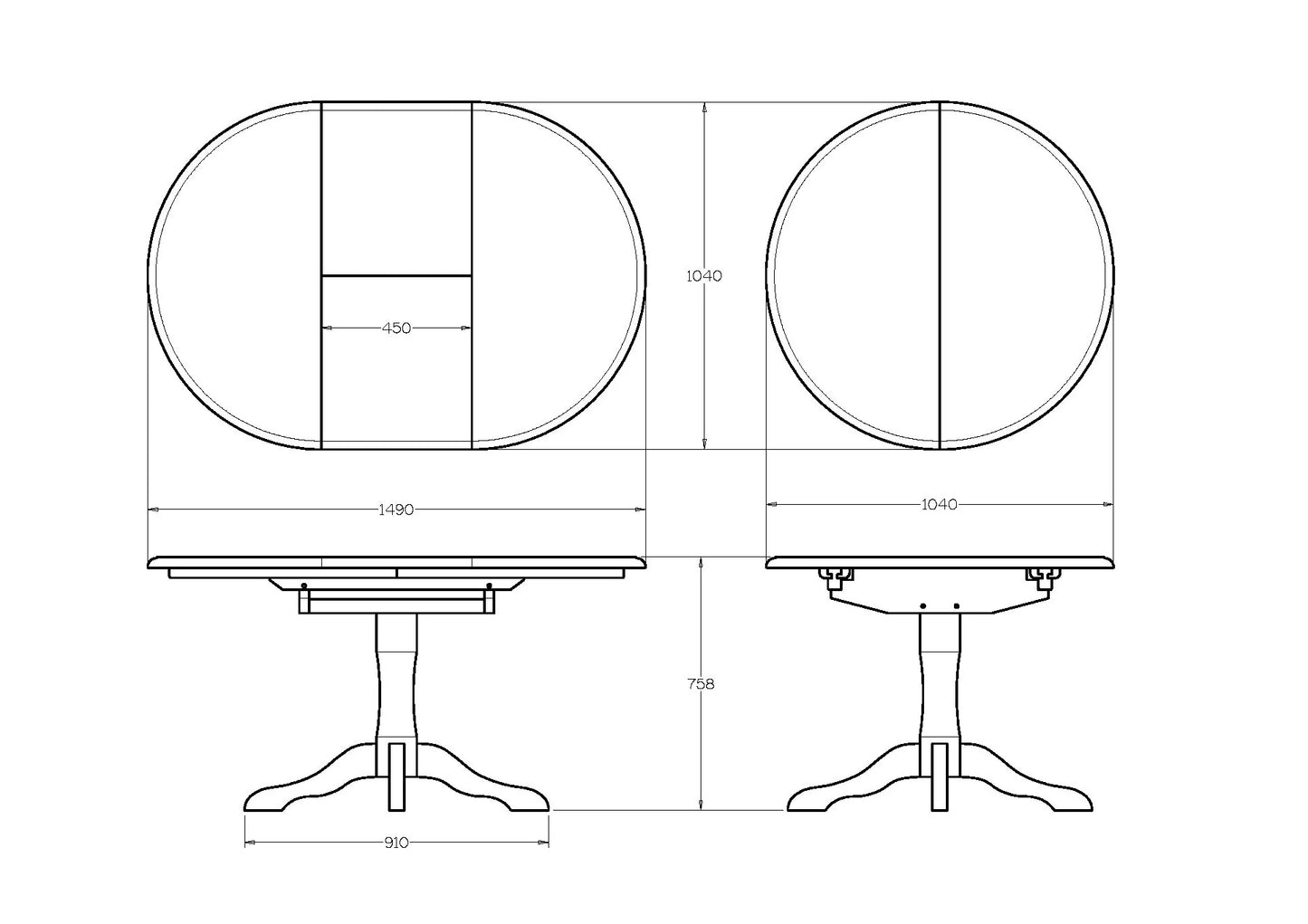 Villager Round Extension Table