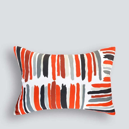 Painted Stripe Rust Outdoor Cushion