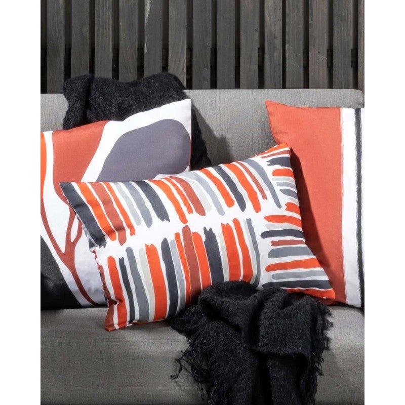 Painted Stripe Rust Outdoor Cushion