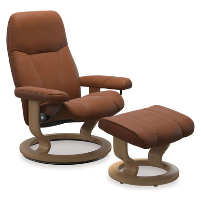 Consul Medium Leather Recliner - Classic Base