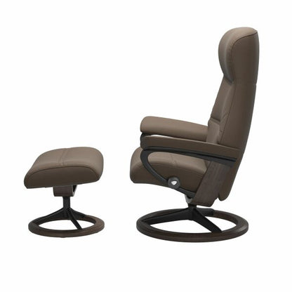 Philip Medium Leather Recliner - Signature Base