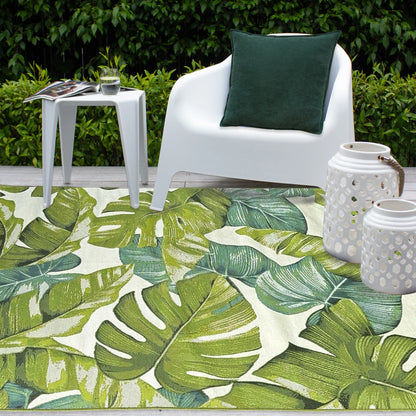 Tatahi Tropical Leaves Outdoor Floor Rug