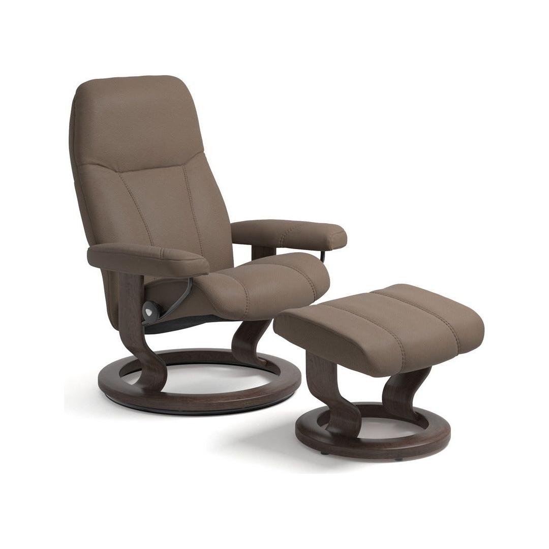 Consul Medium Leather Recliner - Classic Base