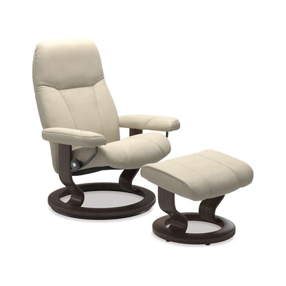 Consul Medium Leather Recliner - Classic Base