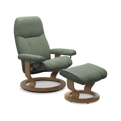 Consul Medium Leather Recliner - Classic Base