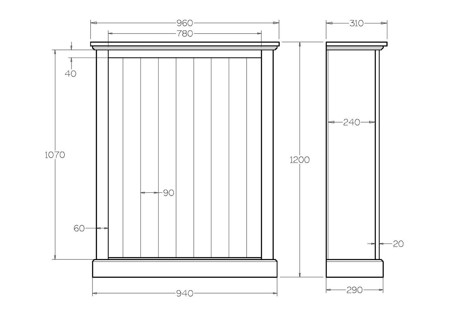 Charlton 1200x960 Bookcase