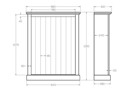 Charlton 1200x960 Bookcase