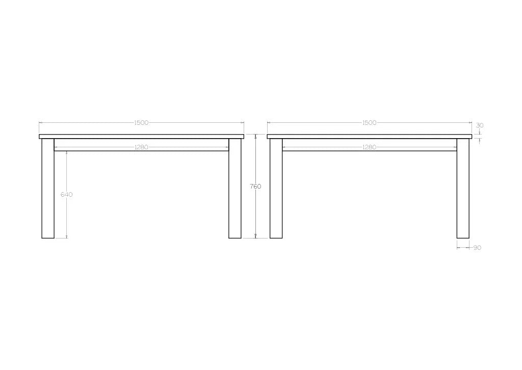 Charlton 1500x1500 Dining Table