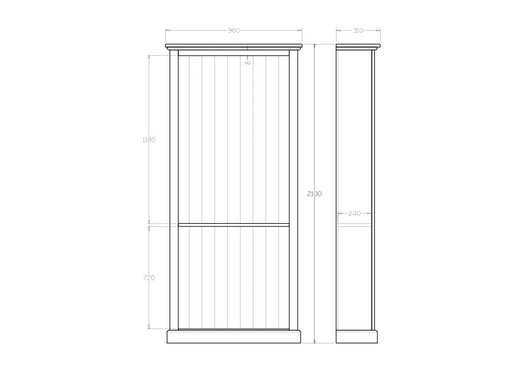 Charlton 2100x960 Bookcase