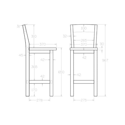 Charlton Solid Seat Bar Chair