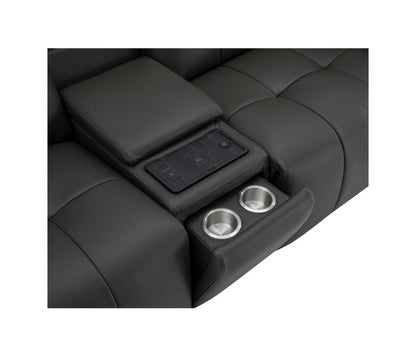 Durham 2-Seater Power Sofa with Console - Leather