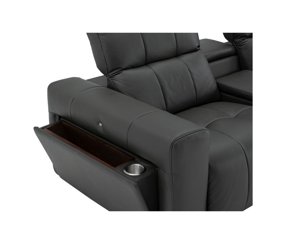 Durham 2-Seater Power Sofa with Console - Leather